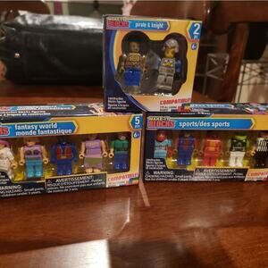 Lot of 3 Make‎ it blocks pirate/knight fantasy/sports figures New